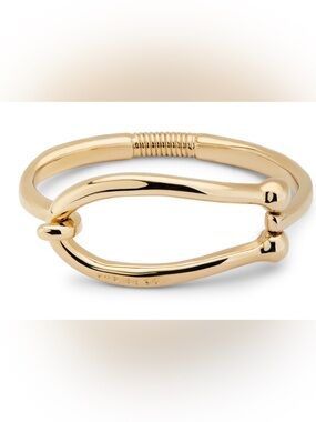 UNO de 50 Polished Gold Sculptural Hook Bracelet